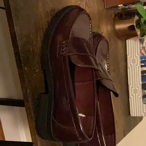 Maroon, Faux patent leather loafers by Old Navy